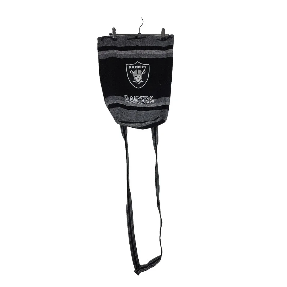 Raiders Backpack Bag Draw String Black White Sports NFL Las Vegas Storage Sport